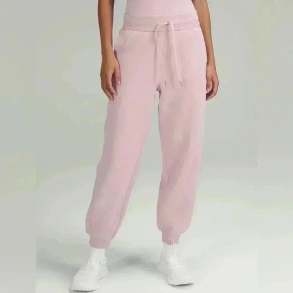 Lululemon Scuba Relaxed HR Joggers sz 2 Pink Peony high rise full length sweats - Picture 1 of 3